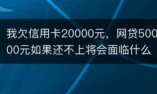 我欠信用卡20000元，网贷50000元如果还不上将会面临什么的刑事处罚