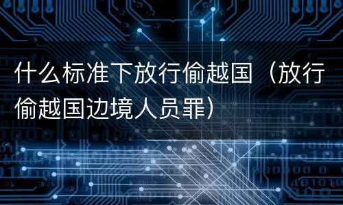什么标准下放行偷越国（放行偷越国边境人员罪）