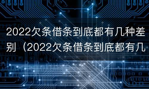 2022欠条借条到底都有几种差别（2022欠条借条到底都有几种差别呢）