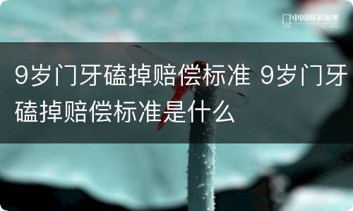 9岁门牙磕掉赔偿标准 9岁门牙磕掉赔偿标准是什么