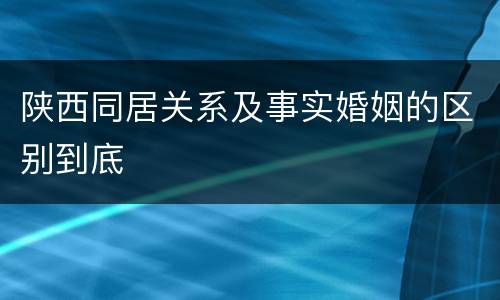 陕西同居关系及事实婚姻的区别到底