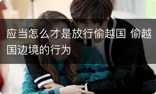 应当怎么才是放行偷越国 偷越国边境的行为