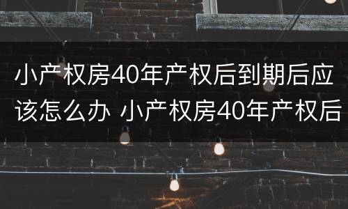 小产权房40年产权后到期后应该怎么办 小产权房40年产权后到期后应该怎么办