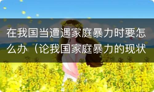 在我国当遭遇家庭暴力时要怎么办（论我国家庭暴力的现状原因以及对策）
