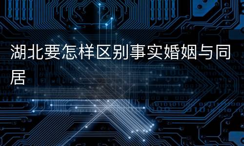 湖北要怎样区别事实婚姻与同居