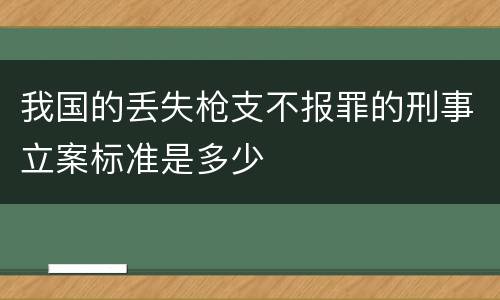 我国的丢失枪支不报罪的刑事立案标准是多少