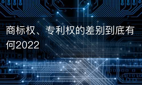商标权、专利权的差别到底有何2022