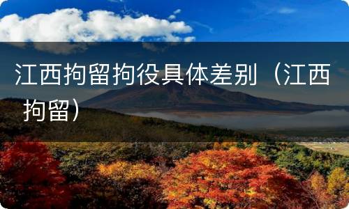 江西拘留拘役具体差别（江西 拘留）