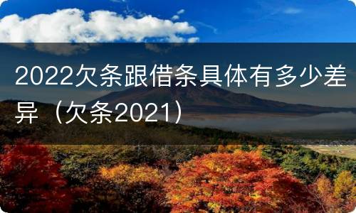 2022欠条跟借条具体有多少差异（欠条2021）