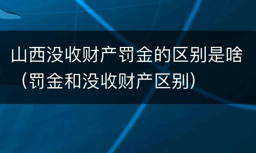 山西没收财产罚金的区别是啥（罚金和没收财产区别）