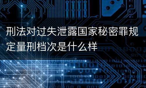 刑法对过失泄露国家秘密罪规定量刑档次是什么样
