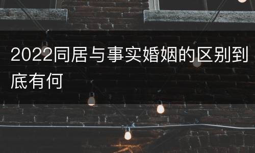 2022同居与事实婚姻的区别到底有何