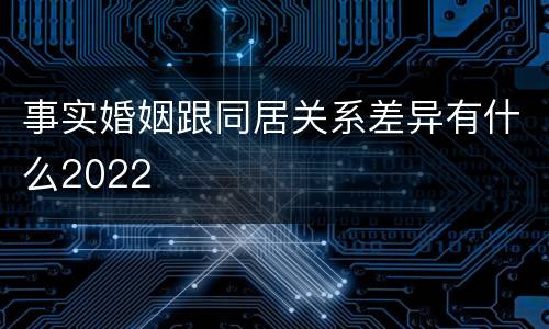 事实婚姻跟同居关系差异有什么2022