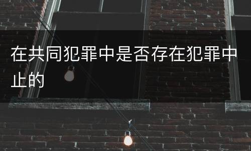 在共同犯罪中是否存在犯罪中止的