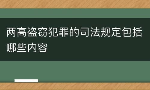 两高盗窃犯罪的司法规定包括哪些内容