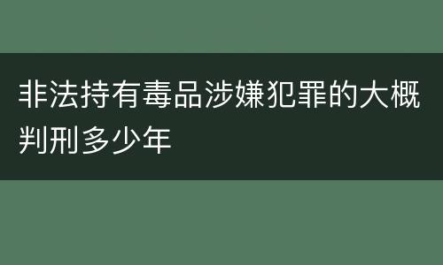 非法持有毒品涉嫌犯罪的大概判刑多少年
