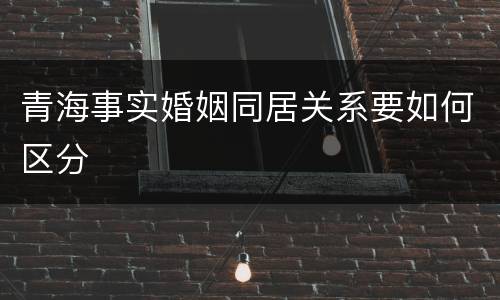 青海事实婚姻同居关系要如何区分