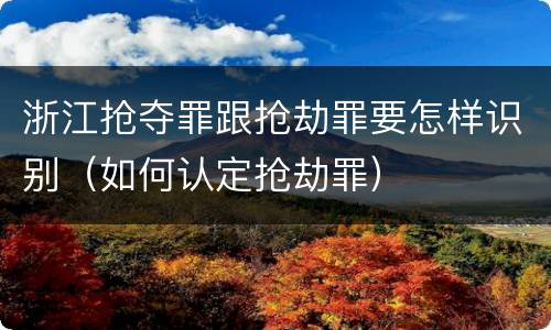浙江抢夺罪跟抢劫罪要怎样识别（如何认定抢劫罪）