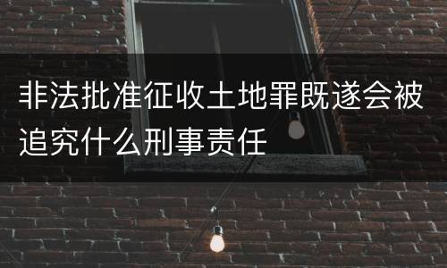 非法批准征收土地罪既遂会被追究什么刑事责任