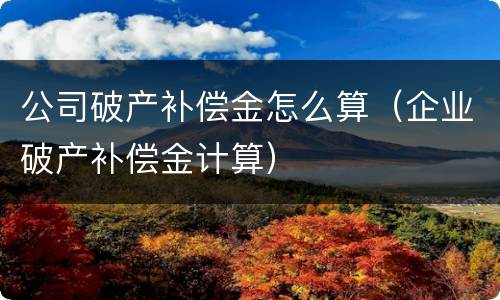 公司破产补偿金怎么算（企业破产补偿金计算）