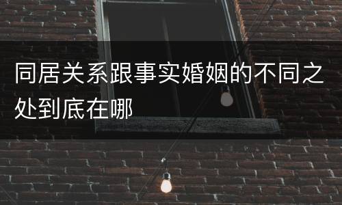 同居关系跟事实婚姻的不同之处到底在哪