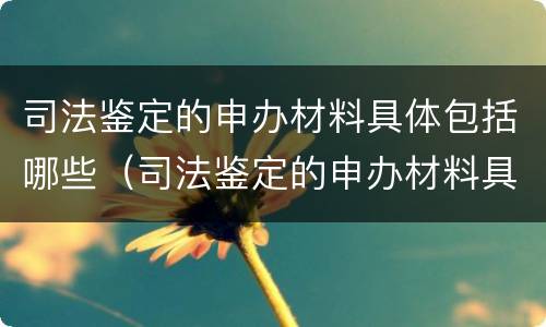 司法鉴定的申办材料具体包括哪些（司法鉴定的申办材料具体包括哪些方面）