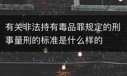 有关非法持有毒品罪规定的刑事量刑的标准是什么样的