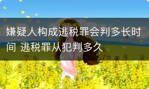 嫌疑人构成逃税罪会判多长时间 逃税罪从犯判多久
