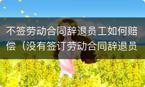 不签劳动合同辞退员工如何赔偿（没有签订劳动合同辞退员工怎么赔偿）