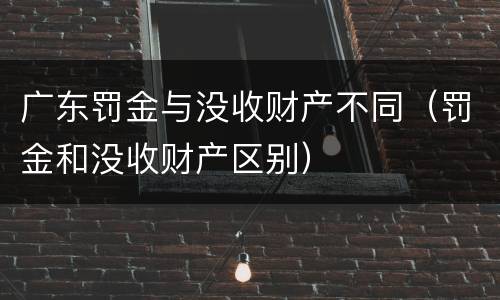 广东罚金与没收财产不同（罚金和没收财产区别）
