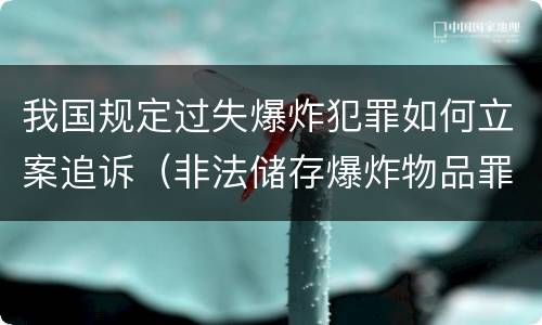 我国规定过失爆炸犯罪如何立案追诉（非法储存爆炸物品罪立案追诉标准）