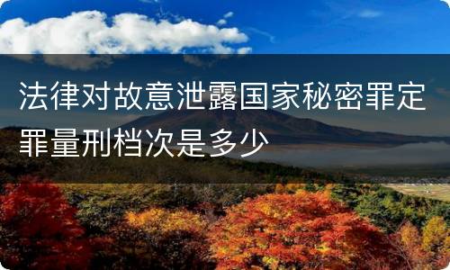 法律对故意泄露国家秘密罪定罪量刑档次是多少