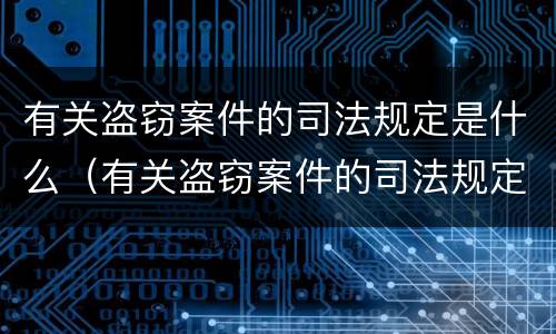 有关盗窃案件的司法规定是什么（有关盗窃案件的司法规定是什么时候实施）