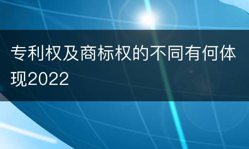 专利权及商标权的不同有何体现2022