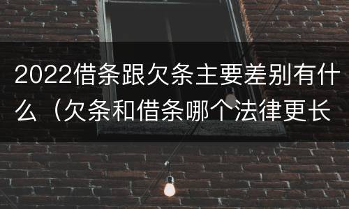 2022借条跟欠条主要差别有什么（欠条和借条哪个法律更长）
