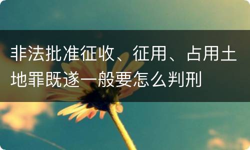 非法批准征收、征用、占用土地罪既遂一般要怎么判刑