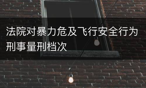 法院对暴力危及飞行安全行为刑事量刑档次