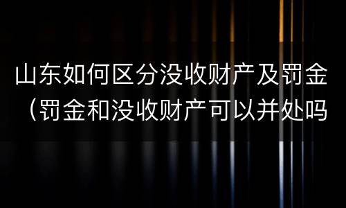 山东如何区分没收财产及罚金（罚金和没收财产可以并处吗）
