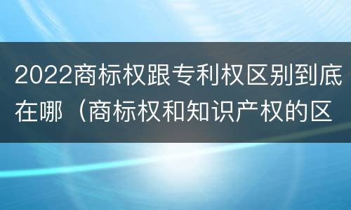 2022商标权跟专利权区别到底在哪（商标权和知识产权的区别）