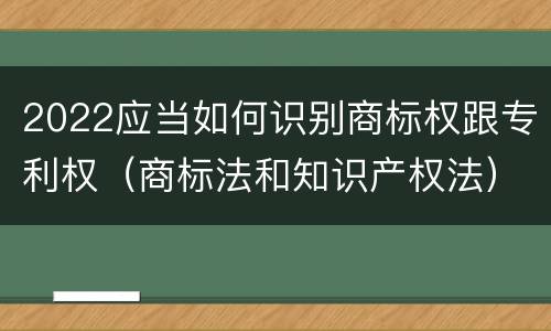 2022应当如何识别商标权跟专利权（商标法和知识产权法）