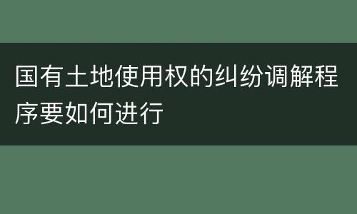 国有土地使用权的纠纷调解程序要如何进行
