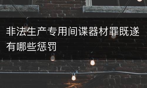 非法生产专用间谍器材罪既遂有哪些惩罚