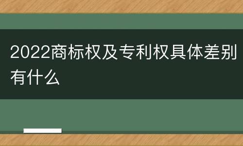 2022商标权及专利权具体差别有什么