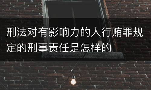 刑法对有影响力的人行贿罪规定的刑事责任是怎样的