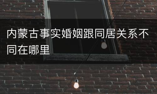 内蒙古事实婚姻跟同居关系不同在哪里