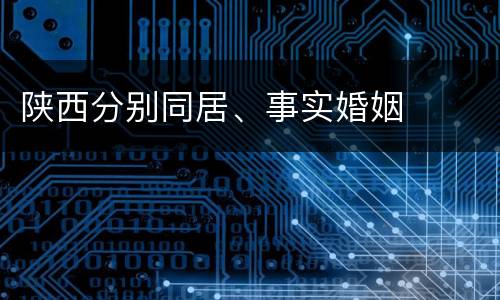 陕西分别同居、事实婚姻