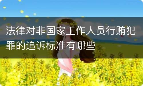 法律对非国家工作人员行贿犯罪的追诉标准有哪些