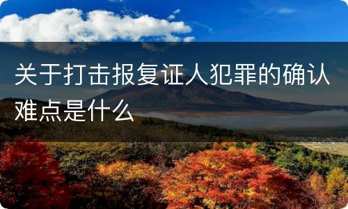 关于打击报复证人犯罪的确认难点是什么