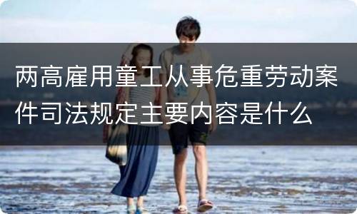 两高雇用童工从事危重劳动案件司法规定主要内容是什么