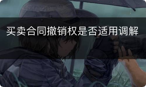 买卖合同撤销权是否适用调解